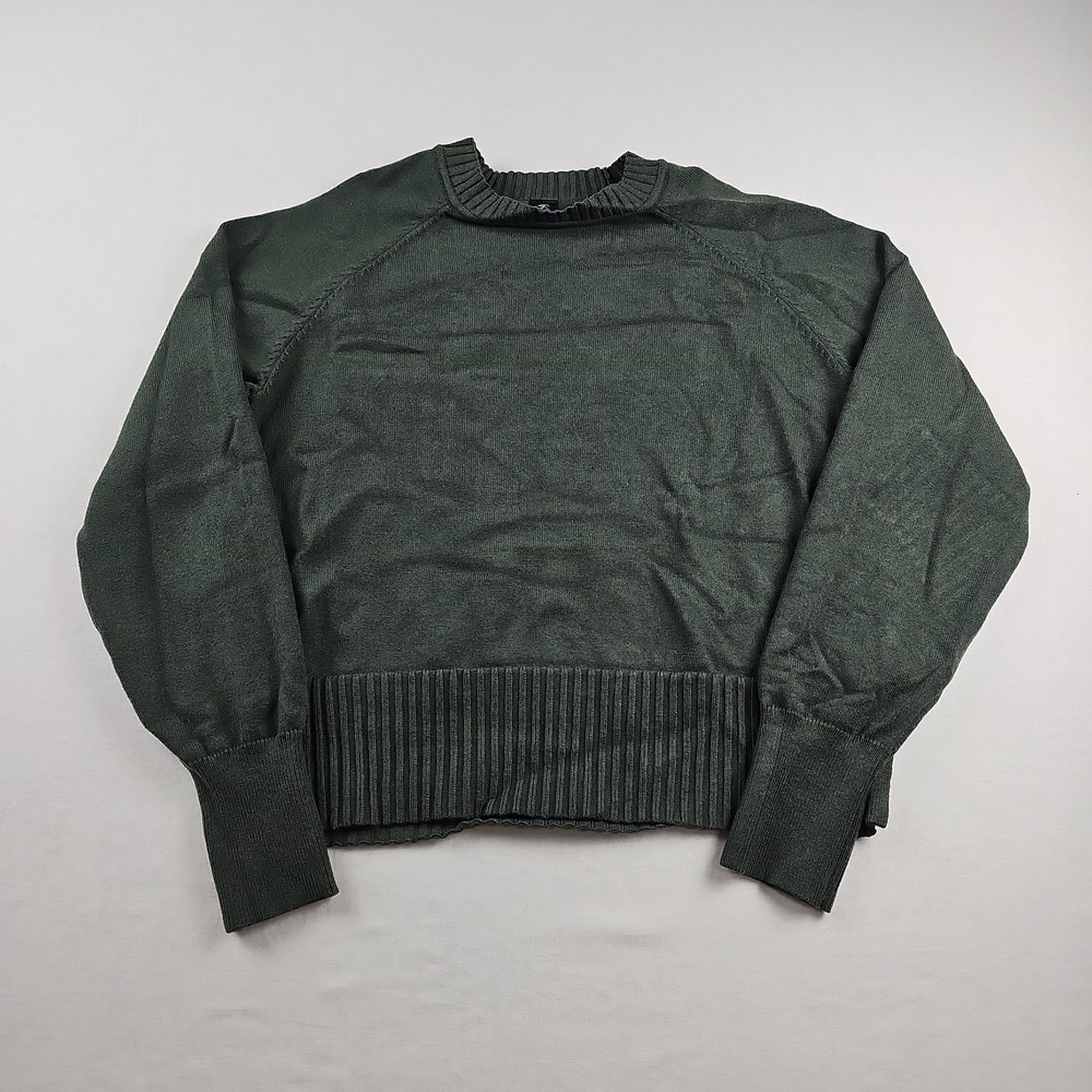 Women's Totatuit Olive Green Knit Sweater Long Sleeve Size M Mock Neck